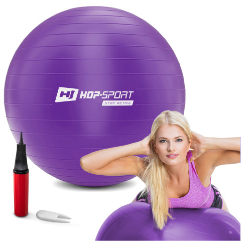 Фітбол Hop-Sport 75см фіолетовий + насос 2020