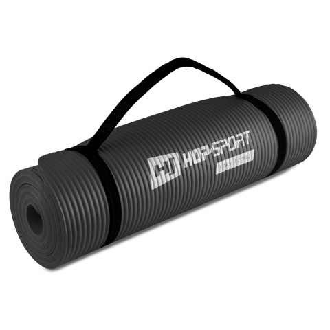 Мат для фітнесу та йоги Hop-Sport HS-N010GM 1см чорний