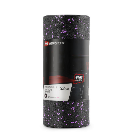 Роллер масажер (валик, ролик) гладкий Hop-Sport EPP 33см HS-P033YG чорно-фіолетовий