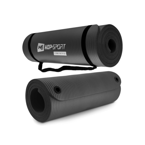 Мат для фітнесу та йоги Hop-Sport HS-N015GM 1,5см чорний