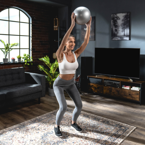 Фітбол Hop-Sport 25см сріблястий