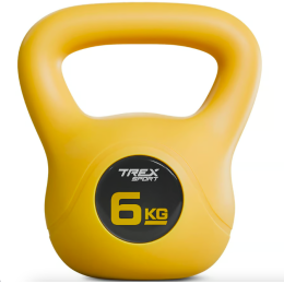 Гиря вінілова 6кг Trex Sport TX-006CKB жовта