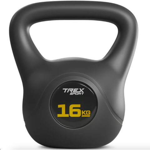 Гиря вінілова 16кг Trex Sport TX-016CKB чорний