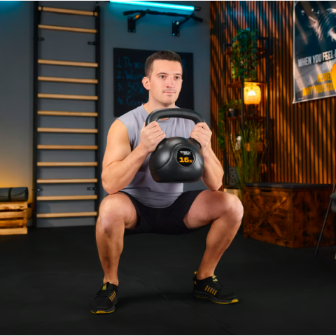 Гиря вінілова 16кг Trex Sport TX-016CKB чорний