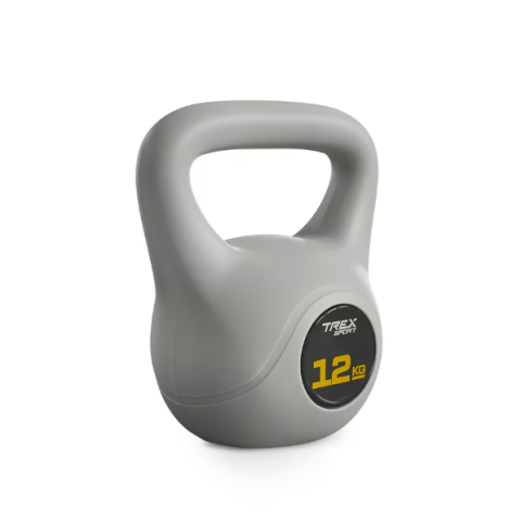 Гиря вінілова 12кг Trex Sport TX-012CKB сірий