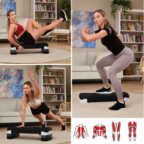 Степ платформа Hop-Sport HS-PP033AS чорно-біла