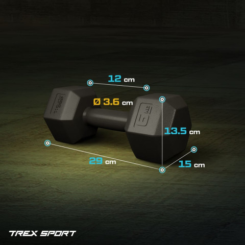 Гантелі для фітнесу композитні TREX Sport TX-006CD 2x6кг