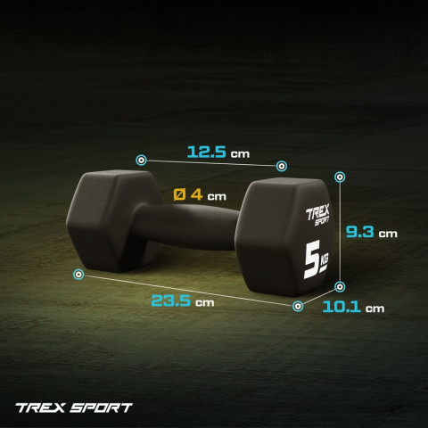 Гантелі для фітнесу неопренові TREX Sport TX-050VD 2x5кг