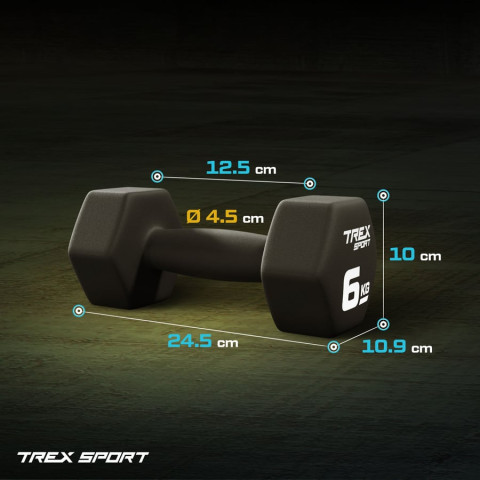 Гантелі для фітнесу неопренові TREX Sport TX-060VD 2x6кг