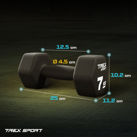 Гантелі для фітнесу неопренові TREX Sport TX-070VD 2x7кг