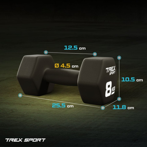 Гантелі для фітнесу неопренові TREX Sport TX-080VD 2x8кг