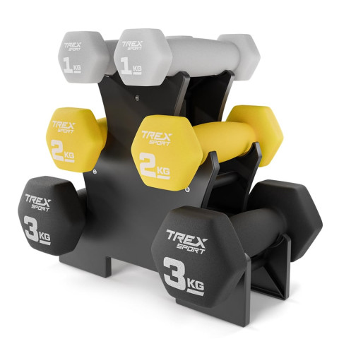Набір фітнес гантелей TREX Sport TX-V120VS з підставкою 12кг