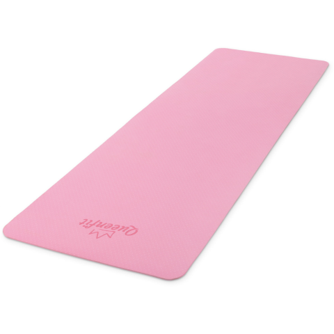 Килимок (мат) для фітнесу та йоги Queenfit Premium TPE 0,5см рожевий