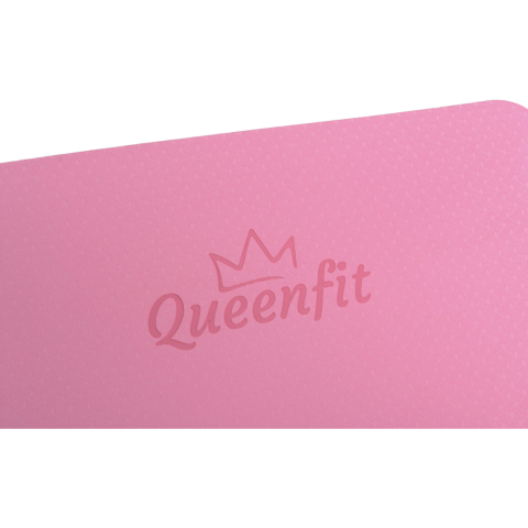 Килимок (мат) для фітнесу та йоги Queenfit Premium TPE 0,5см рожевий