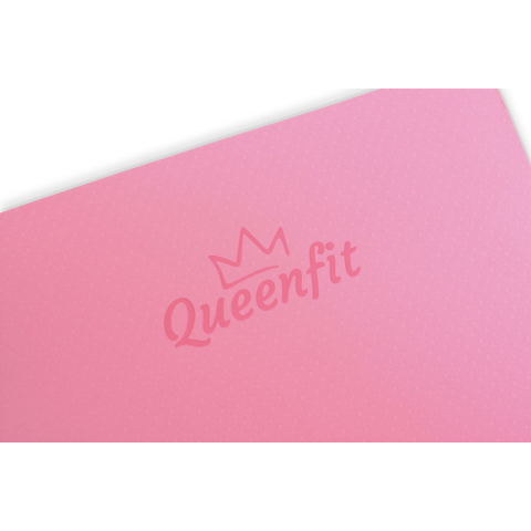 Килимок (мат) для фітнесу та йоги Queenfit Premium TPE 0,6см рожево-фіолетовий