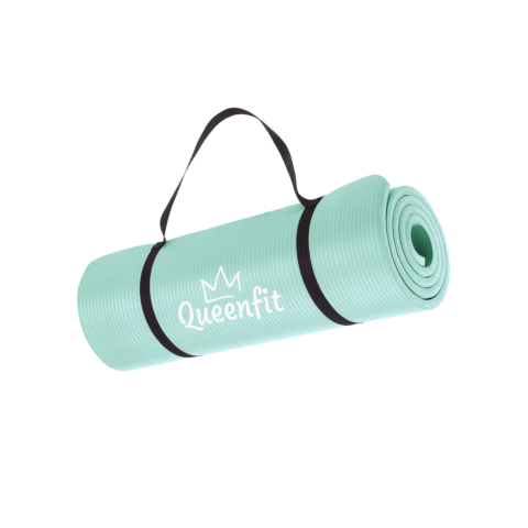Килимок (мат) для фітнесу та йоги Queenfit NBR 1,5см бірюзовий