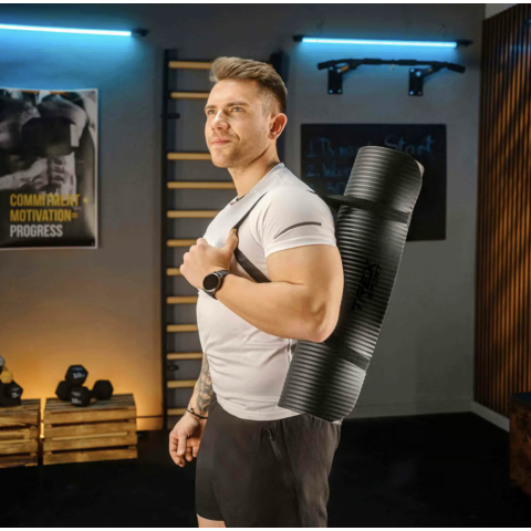 Коврик для йоги Trex Sport TX-018NGM NBR 1см 180х60 чорний