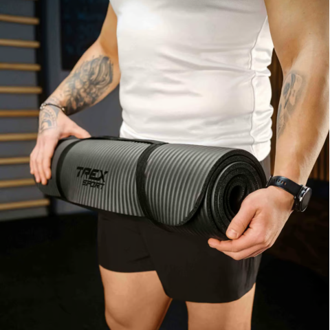 Коврик для йоги Trex Sport TX-018NGM NBR 1см 180х60 чорний