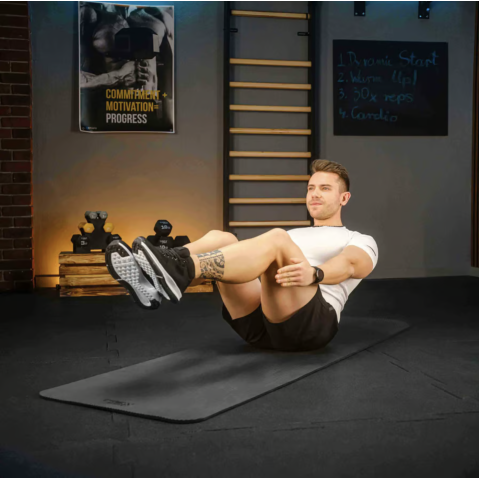 Коврик для йоги Trex Sport TX-018NGM NBR 1см 180х60 чорний