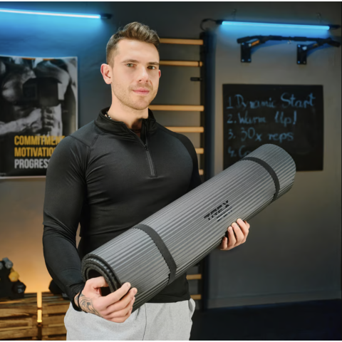 Коврик для йоги Trex Sport TX-019NGM NBR 1см 190х80 чорний