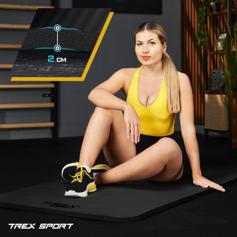 Коврик для йоги Trex Sport TX-029NGM NBR 2см 190х80 чорний