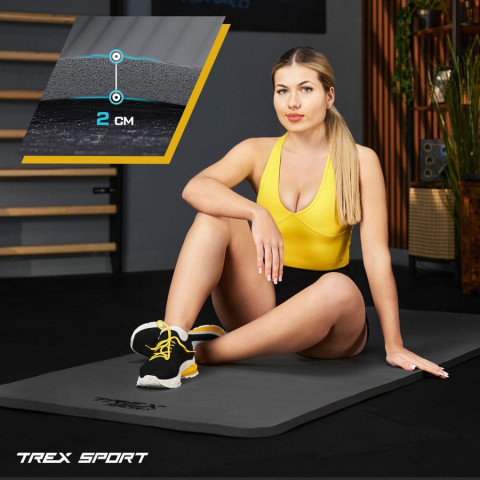 Коврик для йоги Trex Sport TX-029NGM NBR 2см 190х80 сірий