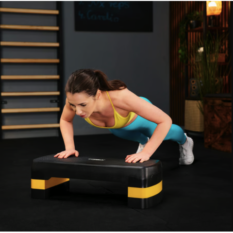 Степ платформа Trex Sport TX-030AS 3 рівнева чорно-жовта