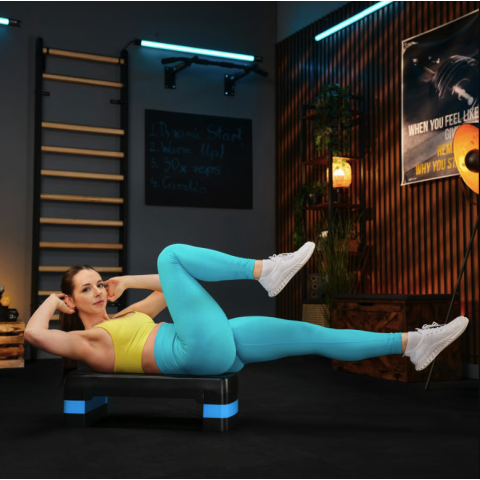 Степ платформа Trex Sport TX-030AS 3 рівнева чорно-блакитна