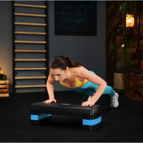 Степ платформа Trex Sport TX-030AS 3 рівнева чорно-блакитна