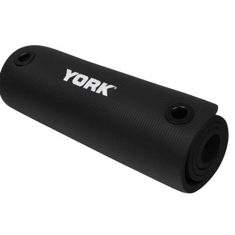 Мат для фітнесу з отворами York Fitness NBR 1см чорний