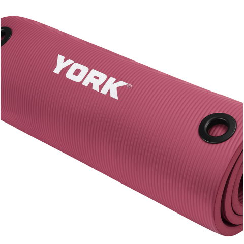 Мат для фітнесу з отворами York Fitness NBR 1см рожевий