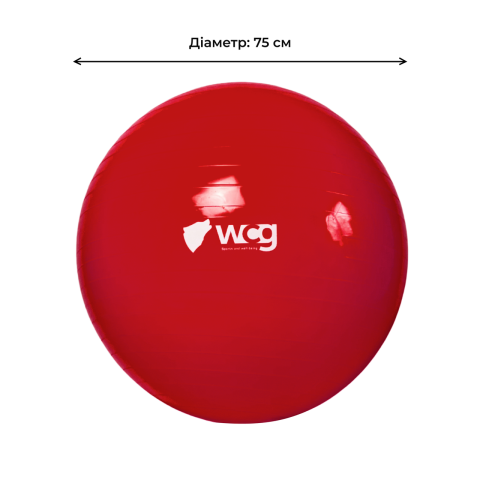 М'яч для фітнесу (фітбол) WCG 75 Anti-Burst 250кг Червоний + насос