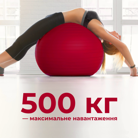М'яч для фітнесу (фітбол) WCG 75 Anti-Burst 250кг Червоний + насос