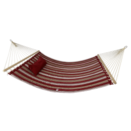 Гамак із планкою Siesta Red XXL 200х150 WCG Стьобана тканина + подушка