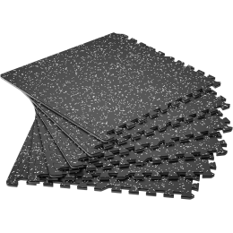 Мат-пазли DualMat 60×60×2 см (чорний/білі вкраплення) — комплект 6 шт