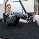 Мат-пазли DualMat 60×60×1,2 (чорний/сині вкраплення) — комплект 4 шт