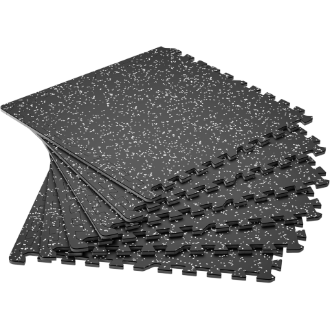 Мат-пазл DualMat 60×60×1,2 (чорний/білі вкраплення) — 1 шт