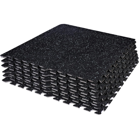 Мат-пазл DualMat 60×60×1,2 (чорний/білі вкраплення) — 1 шт