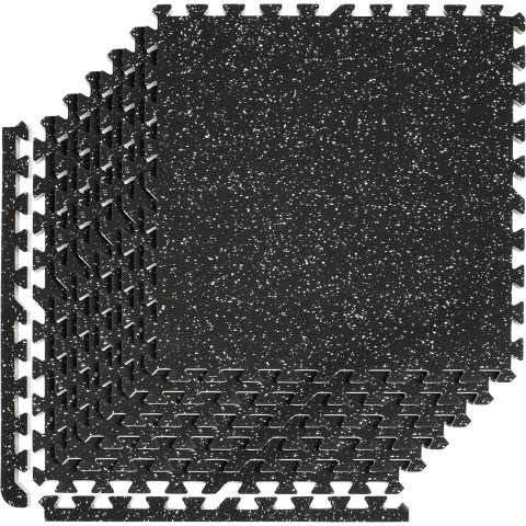 Мат-пазл DualMat 60×60×1,2 (чорний/білі вкраплення) — 1 шт