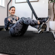 Мат-пазли DualMat 60×60×2 см (чорний/білі вкраплення) — комплект 4 шт
