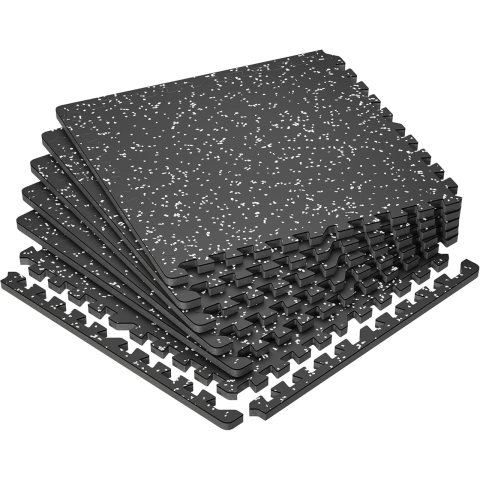 Мат-пазл DualMat 60×60×2 см (чорний/білі вкраплення) — 1 шт