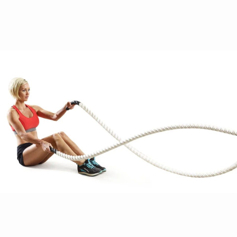 Канат тренувальний для кросфіта 12м Battle Rope White WCG 50х12
