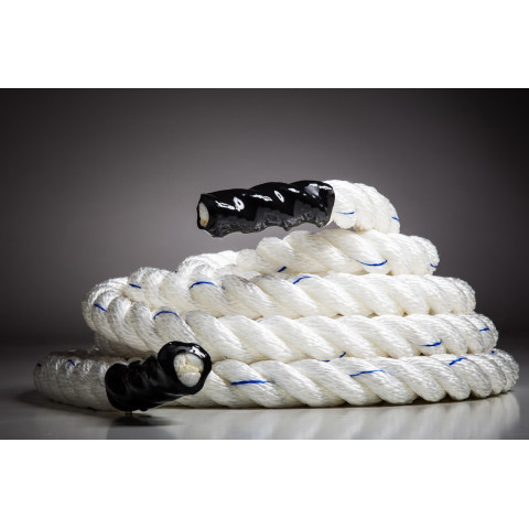 Канат тренувальний для кросфіта 12м Battle Rope White WCG 50х12