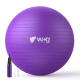 М’яч для фітнесу WCG Balance Pro 65 см Anti-Burst до 500 кг з насосом, фітбол для йоги та пілатесу, фіолетовий