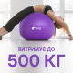 М’яч для фітнесу WCG Balance Pro 65 см Anti-Burst до 500 кг з насосом, фітбол для йоги та пілатесу, фіолетовий