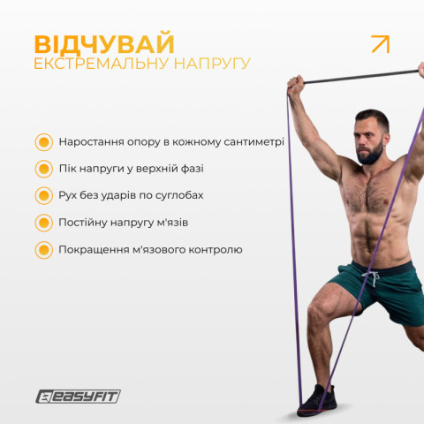 Набір резинок для підтягувань EasyFit Premium 2–63 кг (5 шт)